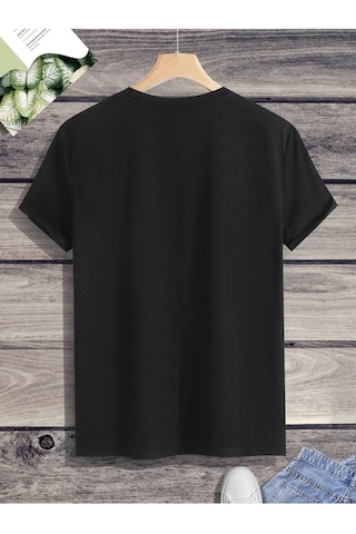 Altamira Unisex Siyah Kuş Baskılı Oversize Tshirt 001