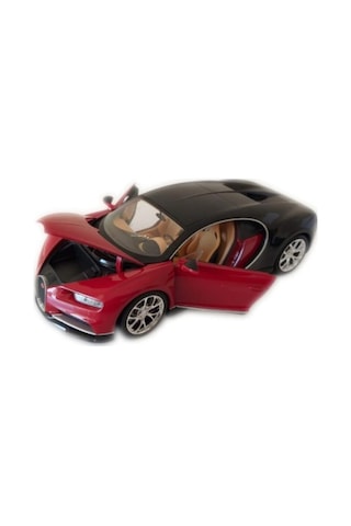 Bugatti Chiron 1/24-27 Ölçek Kırmızı-siyah Model Oyuncak Araba