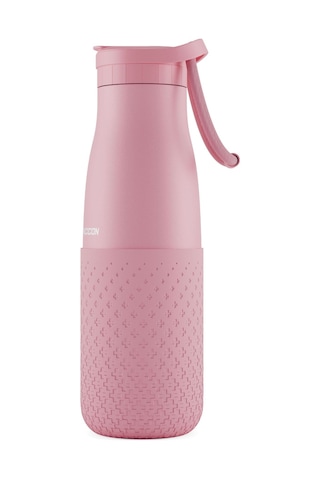 Puccon 500 Ml Pipetli Pembe Çelik Matara/termos - Silikon Gövdeli Plus - 50010