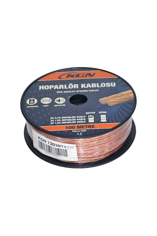 Kgn Hoparlör Kablo 2x0,75 100 Mt Bitişik Şeffaf-kırmızı 1203011