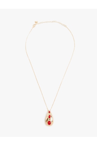 Koton Damla Charm Detaylı Kolye Bordo 5wak70445aa Bordo