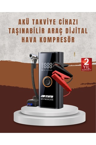 Hubrendy Kargo Çok Fonksiyonlu Araç Yol Yardım Kiti Jump Starter Ve Lastik Pompası