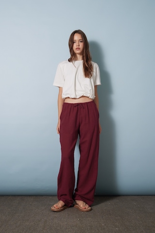 Avrile Bağcıklı Pantolon Bordo