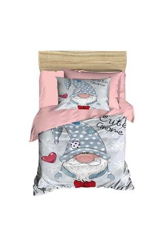 Dijital Baskılı 3d Pamuklu Yenidoğan Bebek Nevresim Takımı Cute Gnome Pink Çok Renkli