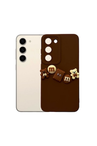 Samsung Galaxy Uyumlu S23 Kılıf 3d M Bear Kamera Korumalı Silikon Kapak