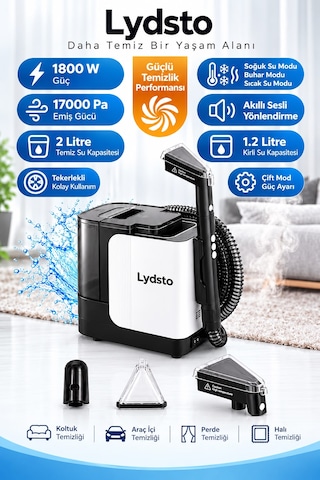 C990 Akıllı Ses Modlu 1800w 17000 Pa Sıcak Su Ve Buharlı Halı Koltuk Yıkama Leke Çıkarma Makinesi