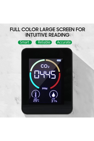 Yunboo Beyaz Mini Usb Li-pil Co2 Tespit Cihazı - Oda Sıcaklığı, Nem Ve Hava Kalitesi İndeksi Ölçer Pil Dahil