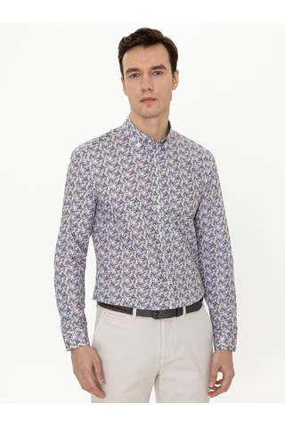 Cacharel Sarı Slim Fit Uzun Kollu Gömlek