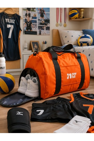 Newfull Sport Ayakkabı Bölmeli Astarlı Su Geçirmez Seyahat Ve Spor Çantası-orta Boy Turuncu