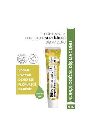 Bilka Homeopathy Florürsüz Ginger & Lime Diş Macunu 75 ML