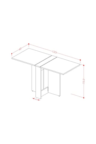 Asra Trend Koyu Gri Desen Km-32 Ultra İnce Katlanır Masa 133x60 Cm 17 Cm Kapalı Genişlik 6 Kişilik Yer Tasarruflu Mutfak Ve Çalışma Masası%100 Mdflam Çok Renkli