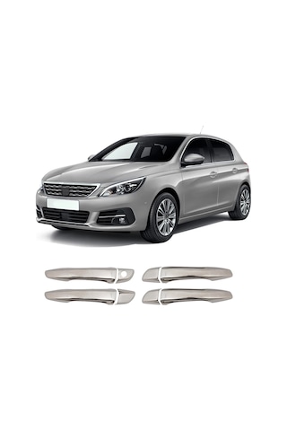 Peugeot 308 Uyumlu 2014 Ve Üzeri Krom Kapı Kolu 4 Kapı Paslanmaz Çelik