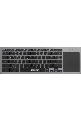 Everest EKW-61 Bluetooth+2.4 GHz TouchPad Mouse Q Mac/Win/Android/Uyumlu iOS Kablosuz TV Klavye