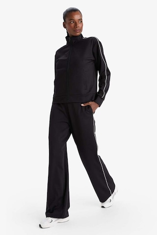 Defacto Warmtech Wide Leg Geniş Paça Cepli Biyeli Standart Boy İçi Yumuşak Tüylü Sporcu Pantolon F3846AX25AU Siyah