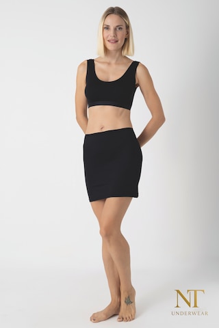 Nt Underwear Bambu Mini Etek Astarı, Mini Jupon - Doğal Kumaş, Modern Kalıp. Siyah