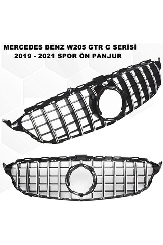 W205 GTR Spor Ön Panjur Izgaralı Piano Black-Krom 2019-2021 Arası