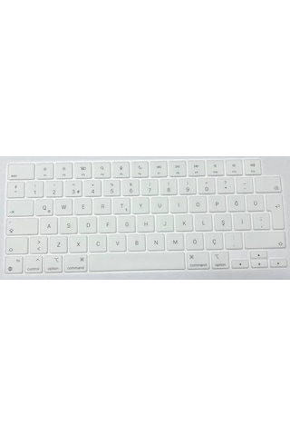Arabulalaca MacBook Uyumlu Air 15 A2941 M2 Türkçe Klavye Koruyucu Beyaz