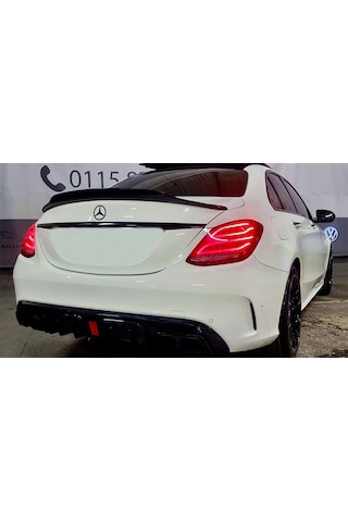 Mercedes C W205 Psm Bagaj Üstü İthal Spoiler Parlak Siyah Plastik Spoyler 2014-2019