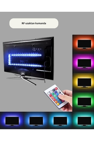 Rf Kumandalı Renk Değiştiren Tv Led Şerit 2mt Renkli
