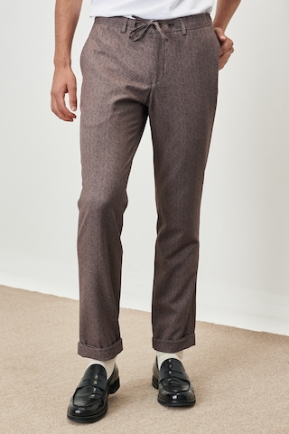 Altınyıldız Collectıon Erkek Kahve Sıyah Slim Fit Dar Kesim Mono Yaka Desenli Takım Elbise