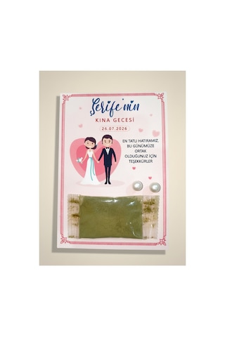 24 Adet El Ele Gelin Damat Tasarımlı İnci Küpeli Stick Kına - Söz, Düğün Ve Kına Hediyeliği