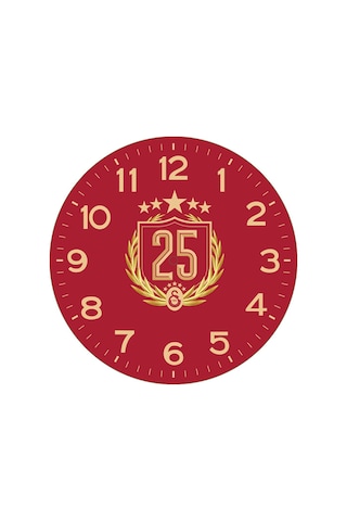 Galatasaray 25. Şampiyonluk Duvar Saati U251467 Kırmızı