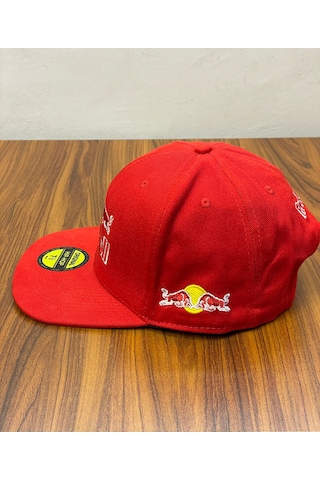 Hamze Red Bull Nakışlı Hip Hop Snapback Rapper Basket Cap Şapka Kırmızı