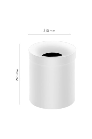 Çöp Kovası, Çemberli, 5lt - Mat Beyaz Krom