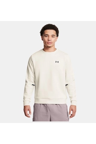 Under Armour Ua Unstoppable Fleece Erkek Sweatshirt 1389351-110 Beyaz