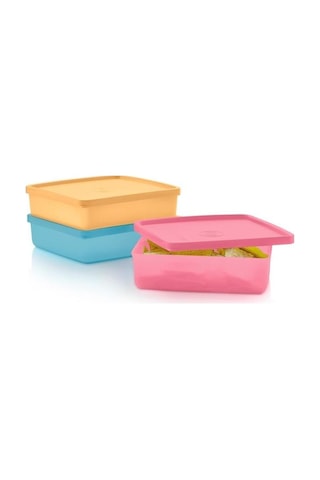 Tupperware Eco Kare 3'lü Tasıma Ve Saklama Kabı Seti