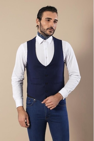 Wessi Saat Cepli Indigo Polyviskon Tek Yelek 001
