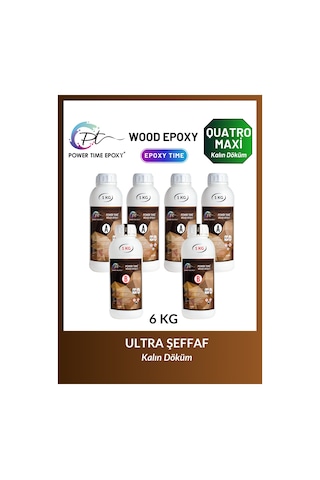 6 Kg Wood Epoxy Quatro Maxi/ Kalın Döküm Şeffaf Epoksi Reçine Seh