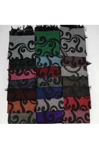 Lavinya Kadın Kışlık Çift Taraflı Panço Omuz Şalı Mor 130 x 160 130 x 160
