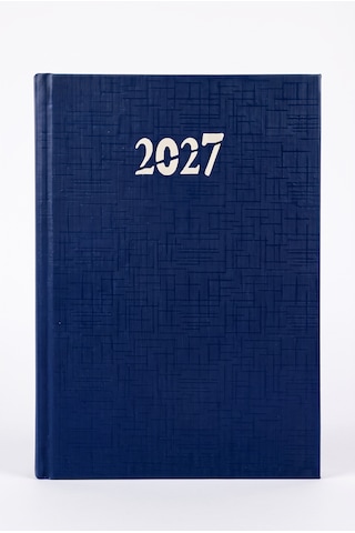 Cilt Bezi Eko 2027 Çizgili Günlük Ajanda 14x20 Hafta Sonları Tek Sayfada Lacivert