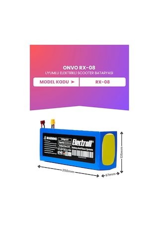 Onvo Rx-08 Uyumlu Batarya Maksimum Kapasite Batarya 60v 30ah Elektrikli Scooter Bataryası Çok Renkli