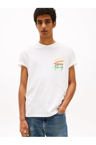 Tommy Hilfiger Tommy Hılfıger Erkek T-shırt Dm0dm20771-ybl Beyaz
