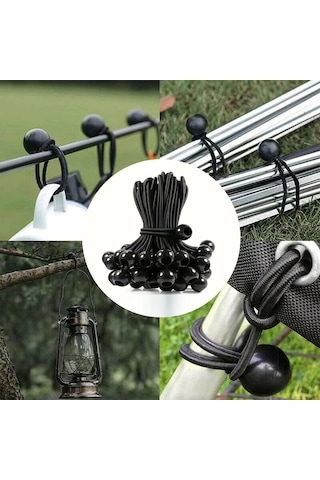 Elmpaly Ağır Hizmet Siyah 30lu Bilyalı Emniyetli Şemsiye Gergi İpi 122lbs Çekme Dayanımı