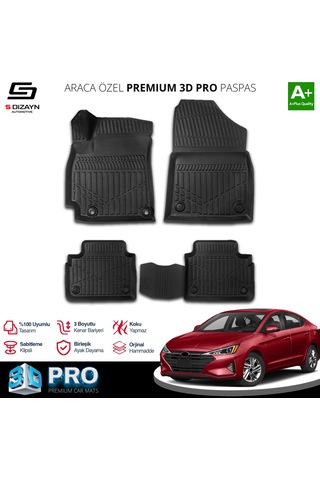 S-dizayn Hyundai Elantra 3d Pro Havuzlu Paspas 2020 Üzeri A+ Kalite