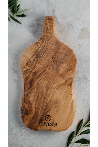 Zeytin Ağacı El Yapımı Sunum Kesme Tahtası 32x15 Cm Ahşap