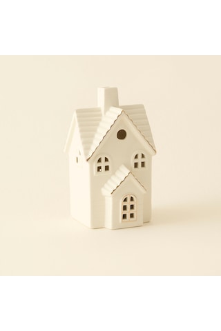 Karaca Home New Year Yılbaşı Ev Şekilli Ledli Dekoratif Obje Beyaz 10,2 X 9,7 X 18 Cm