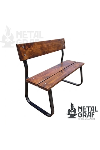 Metalgraf Çift Kişilik Ahşap Ve Metal Bank Sedir