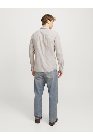 Jack & Jones Slim Kalip Keten Karışımlı Gömlek - 12268964 Crockery