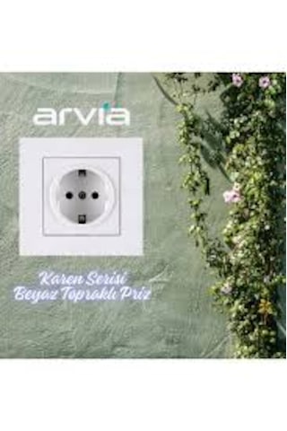 Arvia Beyaz Topraklı Priz Karen Serisi 0051
