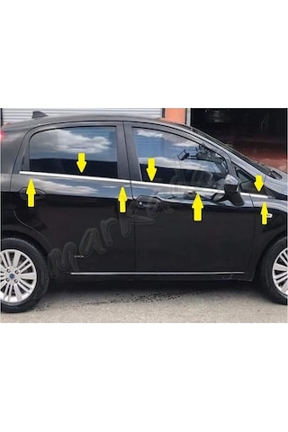 Fiat Grande Punto Krom Cam Çıtası 2005 Sonrası 6 Parça  Paslanmaz