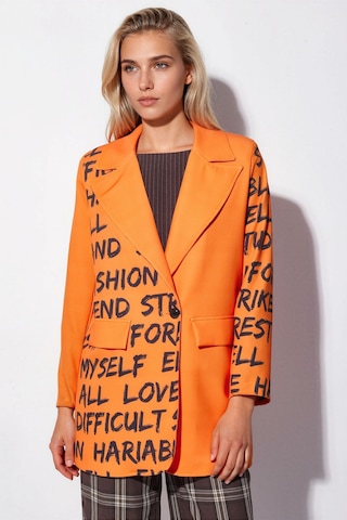 Hiccup Msn Oversize Krep Blazer Ceket Parlak Turuncu