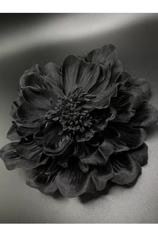 Amely Rid Kumaştan Büyük Çiçek Fiyonk Broş Tokalı 256858215 Siyah