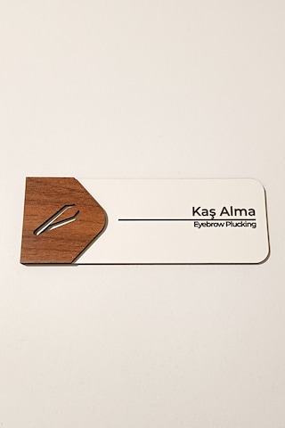 Kaş Alma Odası Kapı Tabelası 19x7 Cm Çift Katmanlı, Çift Taraflı Bantlı