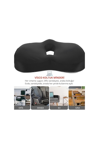 Ortopedik Oturma Simidi Koltuk Minderi Visko Kuyruk Sokumu Yastığı Puf