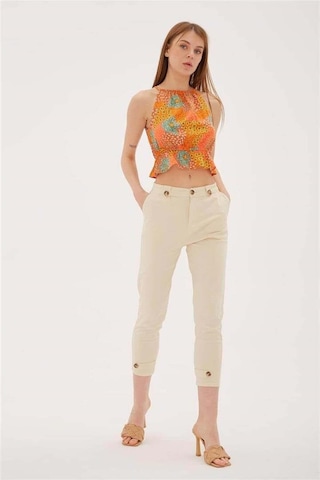 Fashion Friends Fashıon Frıends Kadın Paçası Düğme Detaylı Pantolon 23y-pnt0312k1 Çok Renkli