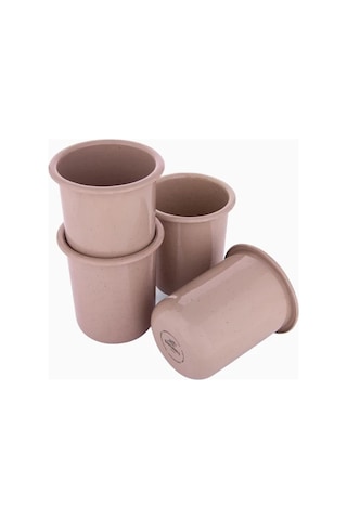 Barebones Rolled Enamelware 4 Lü Emaye Kamp Kupası Mutfak Aksesuarları Toz Pembe
